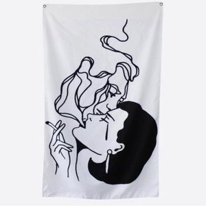 Tapestry - girl smoking - wall decor